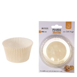 Σετ Χάρτινα Καψούλια Cake Design Λευκά Φ12x3cm Σετ 60Τμχ