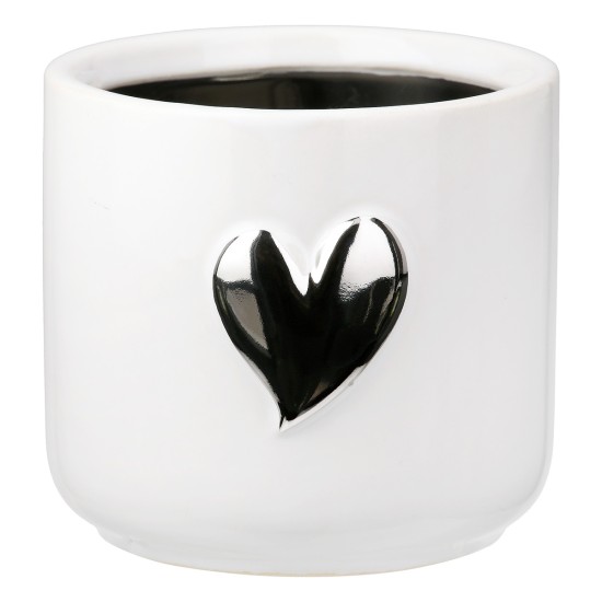 Planter Heart Motif Κεραμικό Λευκό D8X9Cm D8X9Cm Planter Heart Motif Κεραμικό Λευκό D8X9Cm D8X9Cm