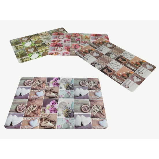 Σουπλά 'Hearts' 43.5x28.5cm Σε 4 Σχέδια Σουπλά 'Hearts' 43.5x28.5cm Σε 4 Σχέδια