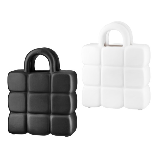 Βάζο Κεραμικό Μαύρο Λευκό 2 Ποικιλία 15X5X19Cm 15X5X19Cm Βάζο Κεραμικό Μαύρο Λευκό 2 Ποικιλία 15X5X19Cm 15X5X19Cm