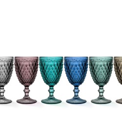 Ποτήρι Κολωνάτο 30cl 6 Χρώματα Γυαλί Σετ 6Τμχ