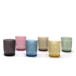 Ποτήρι 30cl Σε 6 Χρώματα Γυαλί Σετ 6Τμχ