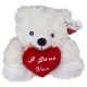 Αρκουδάκι Με Κόκκινη Καρδιά ‘I Love You’ Λευκό/Κόκκινο 22cm