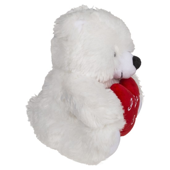 Αρκουδάκι Με Κόκκινη Καρδιά ‘I Love You’ Λευκό/Κόκκινο 22cm