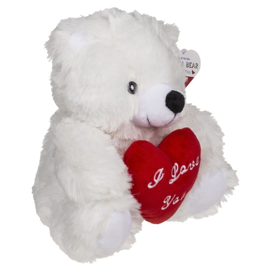 Αρκουδάκι Με Κόκκινη Καρδιά ‘I Love You’ Λευκό/Κόκκινο 22cm
