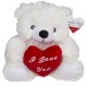 Αρκουδάκι Με Κόκκινη Καρδιά ‘I Love You’ Λευκό/Κόκκινο 22cm