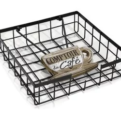 Χαρτοπετσετοθήκη Με Βαρίδιο Μαύρο Μέταλλο 20x20x5cm