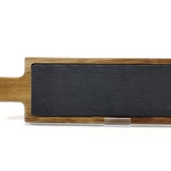 Δίσκος Σερβιρίσματος Με Λαβή Φυσικό/Μαύρο Μπαμπού/Πέτρα 45x13x1.5cm