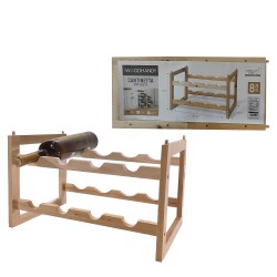 Μπουκαλοθήκη Με 8 Θέσεις Φυσικό Ξύλο 41.5x24x26cm