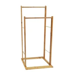 Κρεμάστρα Για Πετσέτες 2 Θέσεων Επιδαπέδια Φυσικό Μπαμπού 24x41x80cm