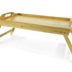 Τραπεζάκι-Δίσκος Κρεβατιού Πτυσσόμενος Φυσικό Μπαμπού 50x30x21cm