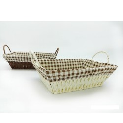 Καλάθι Καρό Κρεμ/Καφέ Ψάθινο 26x19x8cm Σε 2 Χρώματα Καλάθι Καρό Κρεμ/Καφέ Ψάθινο 26x19x8cm Σε 2 Χρώματα