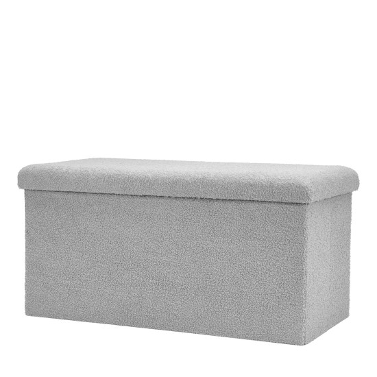 Πουφ Γκρι Ύφασμα 76x38x38cm Πουφ Γκρι Ύφασμα 76x38x38cm