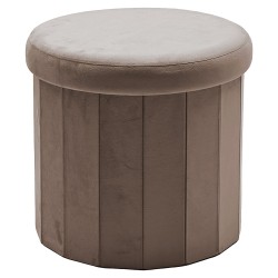 Πουφ Αποθήκευσης Αναδιπλούμενο Τόρτορα Βελούδο Φ40x38cm