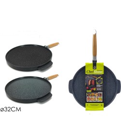 Τηγάνι Chef Stone Αντικολλητικό Μαύρο Αλουμίνιο 32CM Τηγάνι Chef Stone Αντικολλητικό Μαύρο Αλουμίνιο 32CM