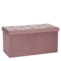Πουφ Αναδιπλούμενο Ροζ Βελούδο 76x38cm