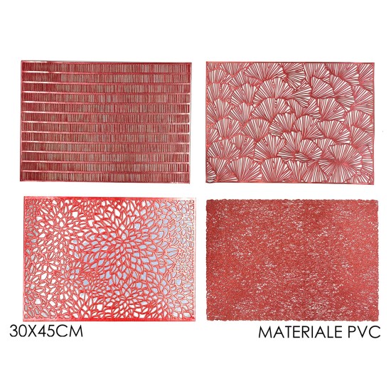 Σουπλά Παραλληλόγραμμο Κόκκινο PVC 30x45cm Σε 4 Σχέδια Σουπλά Παραλληλόγραμμο Κόκκινο PVC 30x45cm Σε 4 Σχέδια