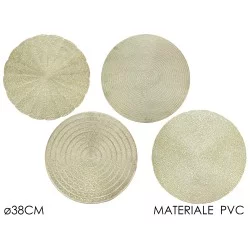 Σουπλά Οβάλ Χρυσό PVC Φ38cm Σε 4 Σχέδια