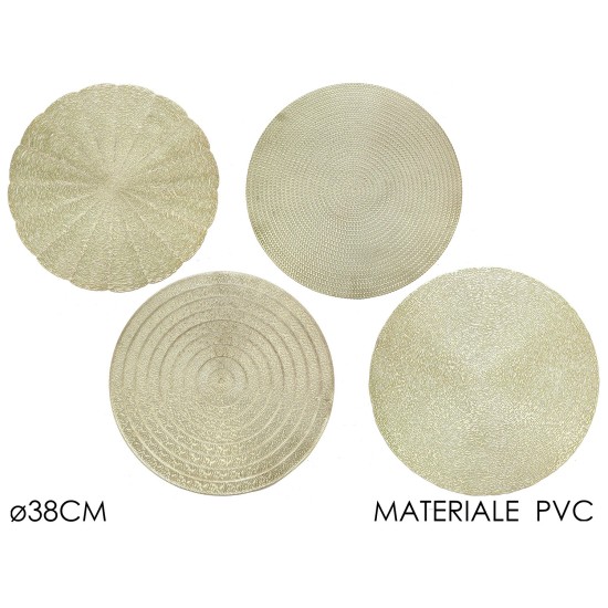 Σουπλά Οβάλ Χρυσό PVC Φ38cm Σε 4 Σχέδια Σουπλά Οβάλ Χρυσό PVC Φ38cm Σε 4 Σχέδια