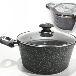 Κατσαρόλα Αντικολλητική Αλουμινίου Με Επίστρωση Stone Λαβές Soft-Touch Φ20cm
