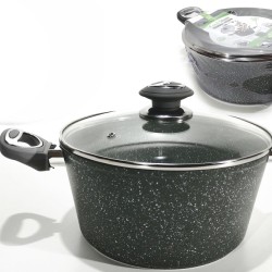 Κατσαρόλα Αντικολλητική Αλουμινίου Με Επίστρωση Stone Λαβές Soft-Touch Φ28cm