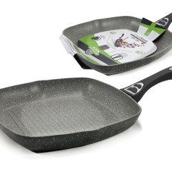 Γκριλιέρα Αντικολλητική Αλουμινίου Με Επίστρωση Stone Λαβή Soft-Touch 28x28cm