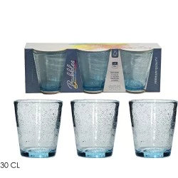 Ποτήρια Γαλάζιο/Γυαλί 30cl 3Τμχ