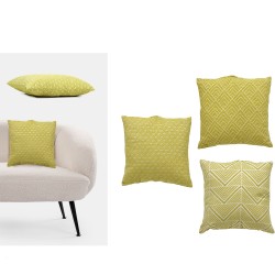 Μαξιλάρι Jacquard Κίτρινο Πολυεστέρας 45x45cm Σε 3 Σχέδια Μαξιλάρι Jacquard Κίτρινο Πολυεστέρας 45x45cm Σε 3 Σχέδια