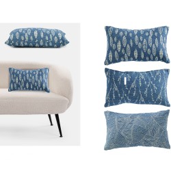 Μαξιλάρι Jacquard Μπλε/Λευκό 100% Πολυεστέρας 30x50cm Σε 3 Σχέδια Μαξιλάρι Jacquard Μπλε/Λευκό 100% Πολυεστέρας 30x50cm Σε 3 Σχέδια