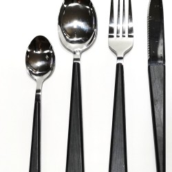 Σετ Μαχαιροπήρουνα Μαύρο/Inox Μέταλλο/Ξύλο 24Τμχ