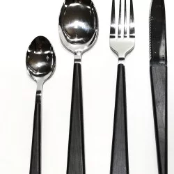 Σετ Μαχαιροπήρουνα Μαύρο/Inox Μέταλλο/Ξύλο 24Τμχ