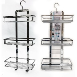 Εταζέρα 3 Ράφια Ασημί Μέταλλο 26x11x55cm
