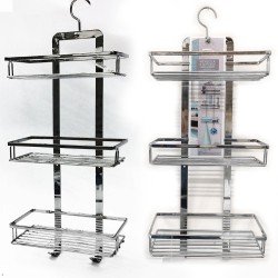 Εταζέρα 3 Ράφια Ασημί Μέταλλο 26x11x55cm