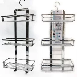 Εταζέρα 3 Ράφια Ασημί Μέταλλο 26x11x55cm