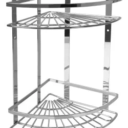 Εταζέρα 2 Ράφια Ασημί Μέταλλο 35.4x25x33.5cm