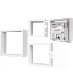 Σετ Ραφιών Κύβοι Λευκό Ξύλο 35x35x12cm/30x30x12cm/25x25x12cm 3Τμχ Σετ Ραφιών Κύβοι Λευκό Ξύλο 35x35x12cm/30x30x12cm/25x25x12cm 3Τμχ