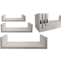 Ράφια Τοίχου Λευκό MDF 42x20x10cm 3Τμχ Ράφια Τοίχου Λευκό MDF 42x20x10cm 3Τμχ