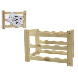 Μπουκαλοθήκη 12 Θέσεων Φυσικό Ξύλο 49x23x36cm