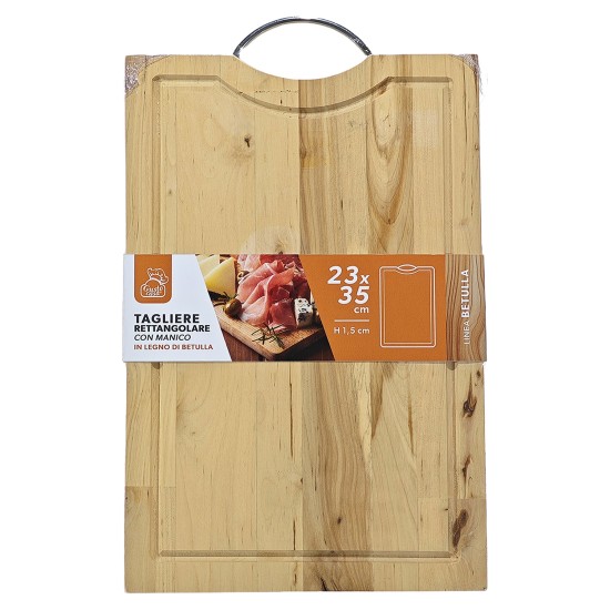 Πάγκος Κοπής Ξύλινος Με Χερούλι Ανοξείδωτο Ατσάλι 35x23cm