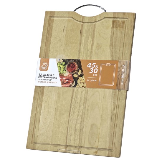 Πάγκος Κοπής Ξύλινος Με Χερούλι Ανοξείδωτο Ατσάλι 45x30cm