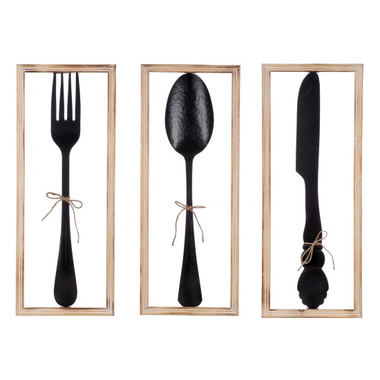 Wall Relief "Vintage Cutlery" Μέταλλο Μαύρο PU Pcs. Assorted 30x3x80cm Wall Relief "Vintage Cutlery" Μέταλλο Μαύρο PU Pcs. Assorted 30x3x80cm
