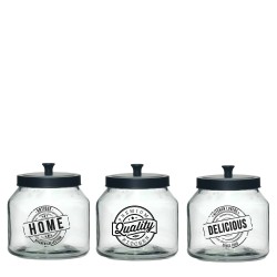 Βάζο Γυαλί Με Μαύρο Καπάκι 250cl Σε 3 Σχέδια
