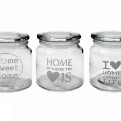 Δοχείο Με Μεταλλικό Πώμα Διάφανο Μέταλλο/Γυαλί 55cl Σε 3 Σχέδια