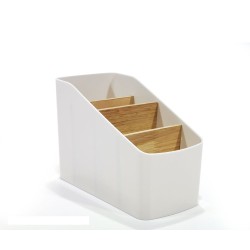Θήκη Πολυπροπυλένιο/Ξύλο Λευκό 9.5x18.3x12.7cm Θήκη Πολυπροπυλένιο/Ξύλο Λευκό 9.5x18.3x12.7cm