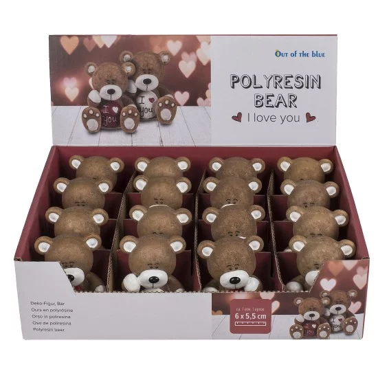 Διακοσμητικό Αρκουδάκι I Love You Καφέ Polyresin 6x6.5cm Σε 2 Σχέδια