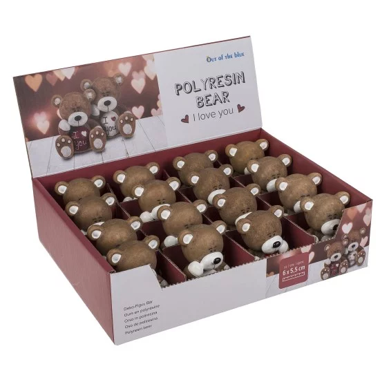 Διακοσμητικό Αρκουδάκι I Love You Καφέ Polyresin 6x6.5cm Σε 2 Σχέδια