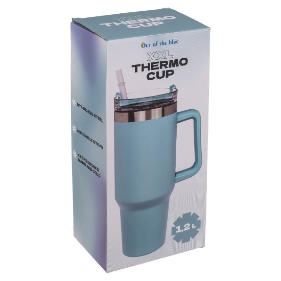 Θέρμος XXL 1.2lt Με Ενσωματωμένο Καλαμάκι Μπλε