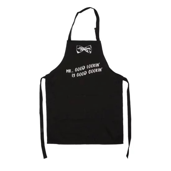 Ποδιά Κουζίνας ‘Cook & Grill’ Μαύρο Βαμβακερό 80x60cm Σε 6 Σχέδια