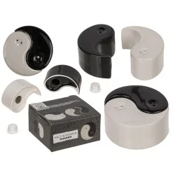 Σετ Δοχεία Αλατοπίπερο Ying Yang Λευκό/Μαύρο Κεραμικό 6x6x7cm 2Τμχ