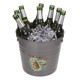 Δοχείο Πάγου ‘Iced Cold Beer!’ Με Χερούλια Γκρι Μέταλλο 6lt Δοχείο Πάγου ‘Iced Cold Beer!’ Με Χερούλια Γκρι Μέταλλο 6lt
